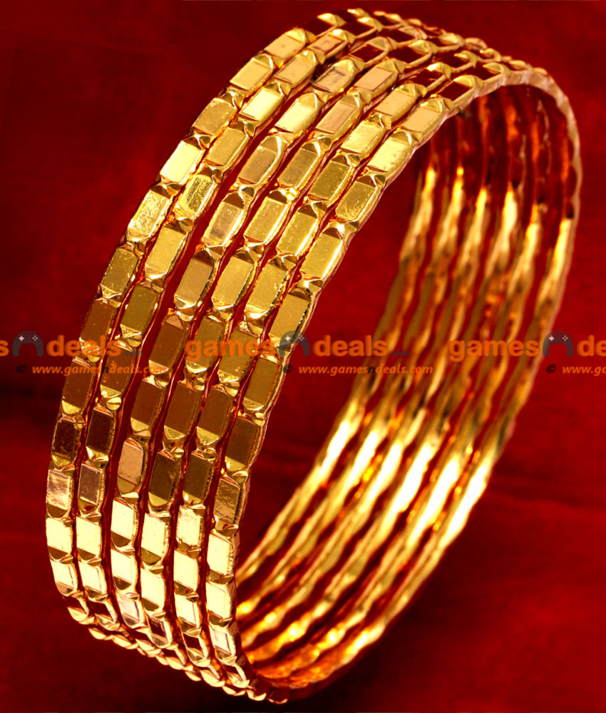 BR019 2 6 Size Traditional South Indian Gold Plated Bangle Design